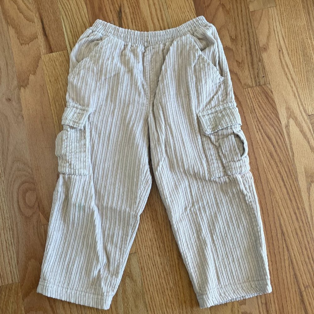 Kids Headquarters Corduroy Cargo Pants Lt Beige Size 4